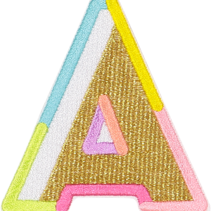 Gold Color Block Letter Patches