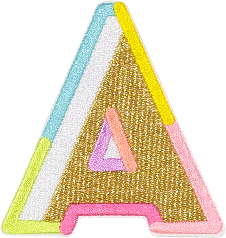 Gold Color Block Letter Patches