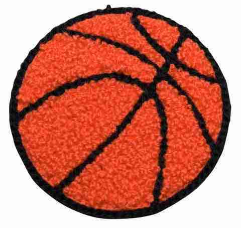 CHENILLE BASKETBALL APPLIQUE PATCH
