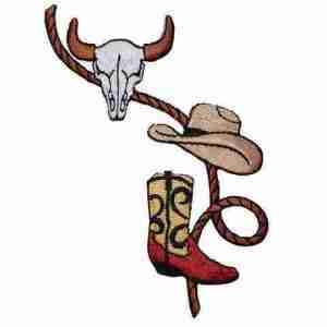COWBOY WESTERN ROPE COWBOY HAT PATCHES