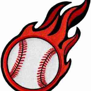 Flaming Baseball Patch
