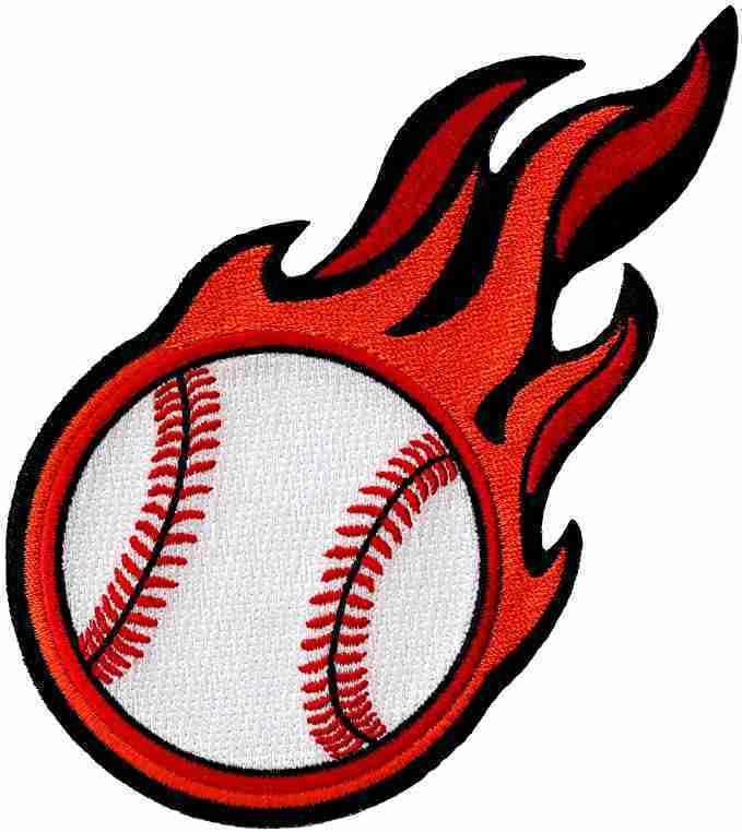 Flaming Baseball Patch