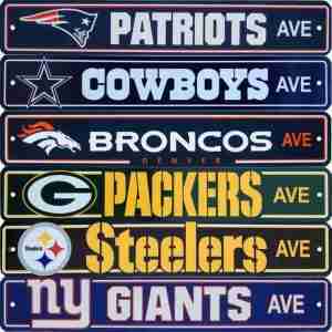 Official NFL Football Team Street Sign