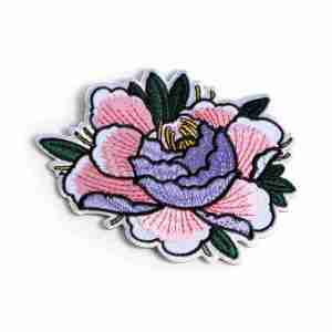 Peony denim jacket patches